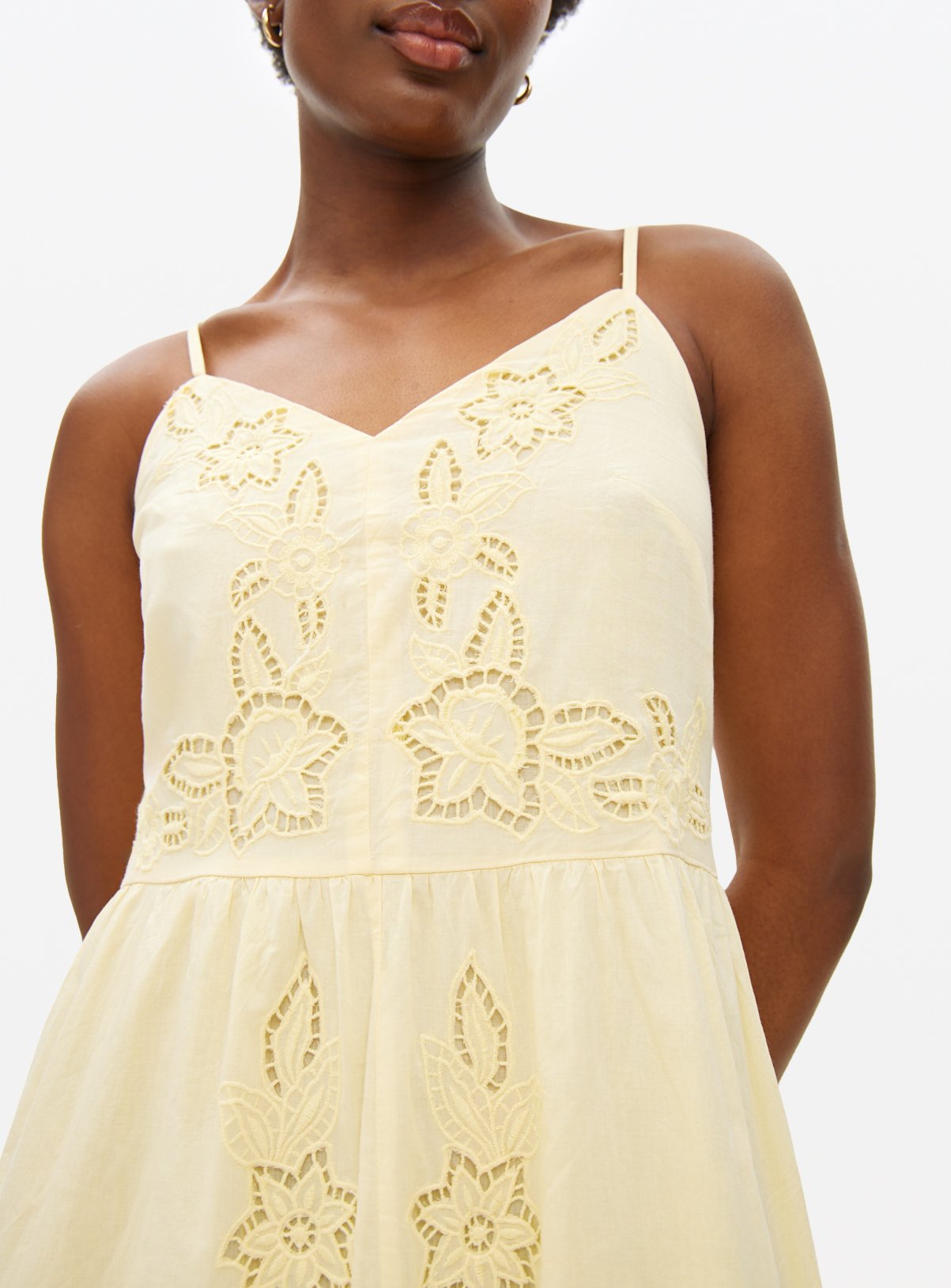 Yellow Cutwork Midaxi Strappy Dress 6 - Image 3 thumbnail